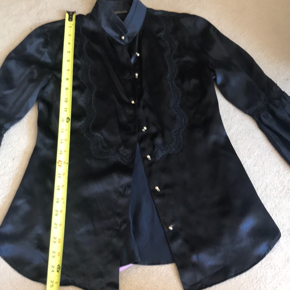 Roberto Cavalli black button down 100%silk - Picture 3 of 6